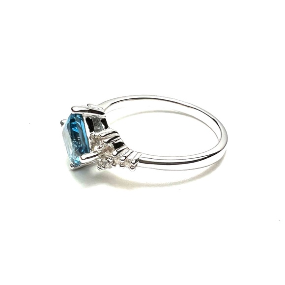 Handcrafted London Blue Topaz Ring Solid Sterling Silver , December birthstone - Picture 8 of 10